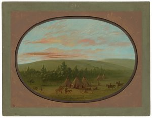 Una aldea sioux de George Catlin