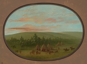 Una aldea sioux, 1861-1869 de George Catlin