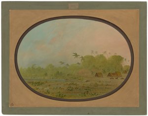 Un pequeño poblado de indios Remos de George Catlin