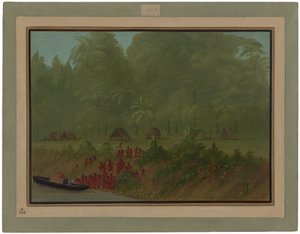 Una aldea yahua de George Catlin