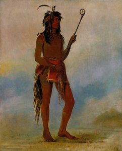 Ah-nó-je-nahge, El que se para a ambos lados, un distinguido jugador de pelota de George Catlin