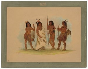 Jefe Apache y tres guerreros de George Catlin