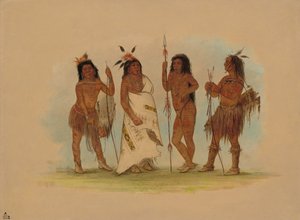 Jefe Apache y Tres Guerreros, 1855-1869 de George Catlin
