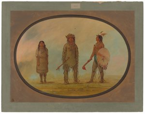 Jefe Athapasca, Su Esposa y un Guerrero de George Catlin