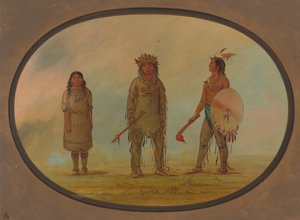 Jefe Athapasca, su esposa y un guerrero, 1855-1869 de George Catlin