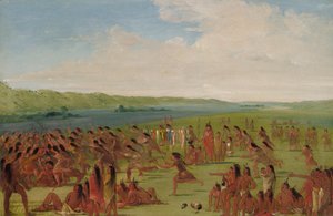 Juego de pelota de las mujeres, Prairie du Chien, 1835-1836 de George Catlin