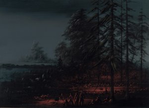 Bivouac de una partida de guerra Sioux