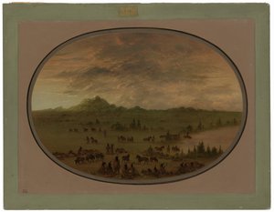 Bivouac de una partida de guerra sioux al amanecer de George Catlin
