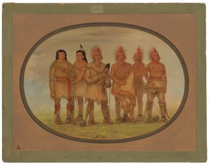 Black Hawk y otros cinco prisioneros Saukie de George Catlin