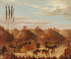 Danza del toro, ceremonia Mandan O-kee-pa, 1832 de George Catlin
