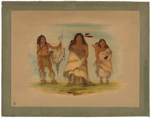 Jefe Comanche, Su Esposa y un Guerrero de George Catlin