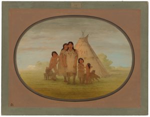 Niños del jefe Camanchee y tipi de George Catlin