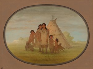 Niños del jefe comanche y wigwam, 1861-1869 de George Catlin