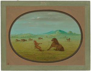 Capturando Caballos Salvajes - Pawnee de George Catlin