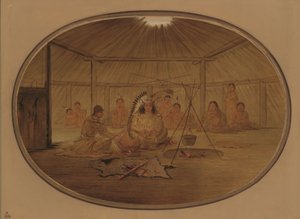 Catlin agasajado por el jefe Mandan, 1861-1869 de George Catlin
