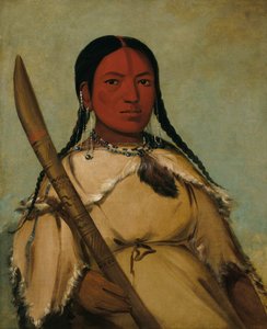 Chin-cha-pee, Bicho de Fuego que Repta, Esposa de Cabeza de Huevo de Paloma de George Catlin