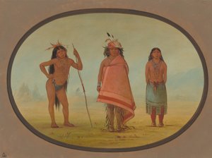 Jefe Cochimtee, su esposa y un guerrero, 1855-1869