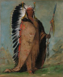 Ee-áh-sá-pa, Roca Negra, un jefe de Dos Teteras de George Catlin