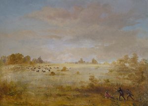 Alce pastando en una pradera otoñal, 1846-1848