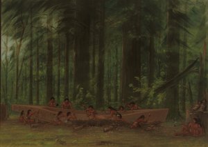 Excavando una canoa - Indios Nayas, 1855-1869