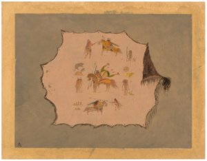 Facsímil de una bata de doctor Pawnee con diseños profesionales fantásticos de George Catlin