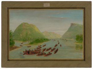 El padre Hennepin y dos compañeros hechos prisioneros por los sioux. Abril de 1680 de George Catlin