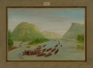 El Padre Hennepin y dos compañeros hechos prisioneros por los Sioux, abril de 1680, 1847-48 de George Catlin