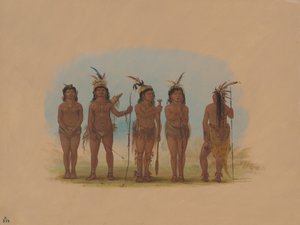 Cinco indios caribes, 1854-1869 de George Catlin
