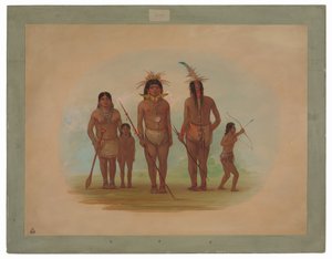 Cinco indios Iquito de George Catlin