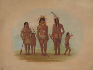 Cinco indios Iquito, 1854-1869 de George Catlin