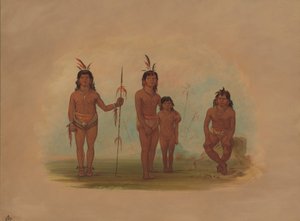 Cuatro Indios Goo-a-give, 1854-1869 de George Catlin
