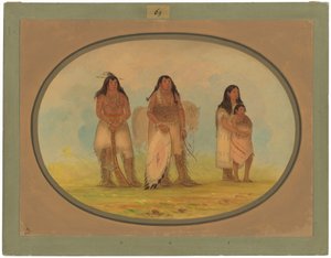 Cuatro indios Kiowa de George Catlin
