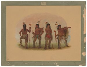 Cuatro Guerreros Navajo de George Catlin