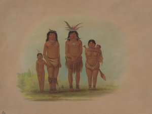 Cuatro indios Sepibo de George Catlin