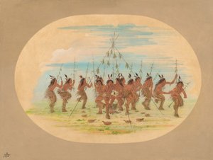 Danza del maíz verde - Minatarrees de George Catlin