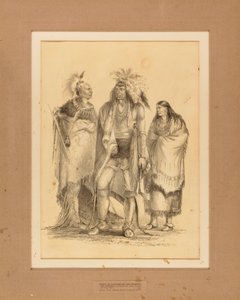 Grupo de indios algonquinos e iroqueses--no. 1 de George Catlin