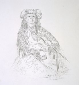 Ha-wan-je-tah (El Cuerno Único) 1852 de George Catlin