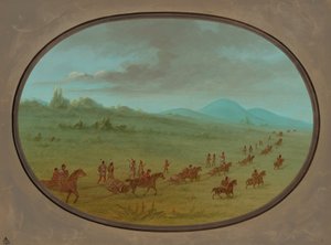 Acantilado de Halsey - Indios Sioux en marcha de George Catlin