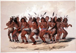 Danza del oso indio - litografía de Georges Catlin de George Catlin