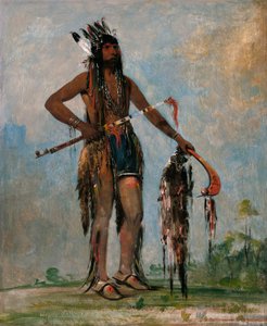 Ka-bés-hunk, el que viaja por todas partes, un guerrero de George Catlin