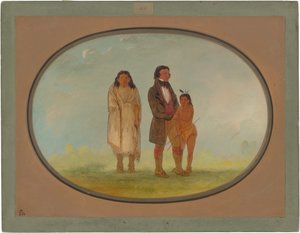 Jefe Kaskaskia, su madre y su hijo de George Catlin