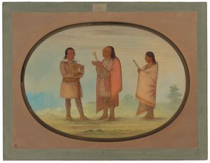 Indios Kickapoo predicando y rezando de George Catlin