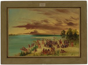La Salle reclamando Luisiana para Francia. 9 de abril de 1682 de George Catlin