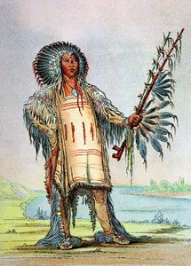 Indio Mandan Ha-Na-Tah-Muah, jefe lobo de George Catlin