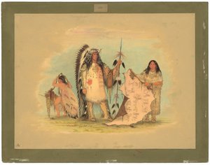 Jefe de Guerra Mandan con su Esposa Favorita de George Catlin