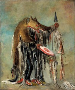 El curandero aplica sus misterios a un moribundo de George Catlin