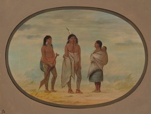 Jefe indio Nayas, su esposa y un guerrero, 1855-1869 de George Catlin