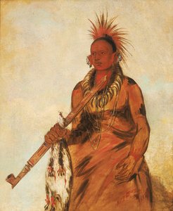 No-o-mún-nee, Camina en la Lluvia, un guerrero, 1832 de George Catlin