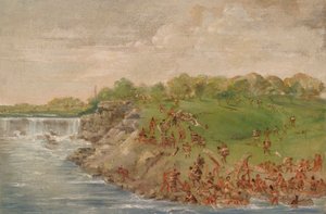 Porteo de los ojibwa alrededor de las cataratas de San Antonio