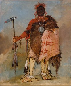 Om-pah-tón-ga, Gran Alce, un famoso guerrero, 1832 de George Catlin